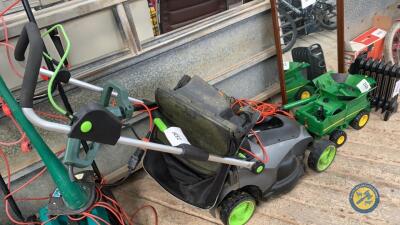 G Tech Lawn Mower and Black and Decker Strimmer