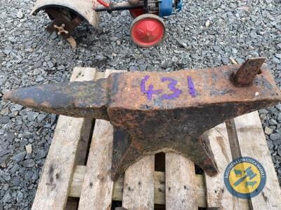 Rusty anvil with hardy tool