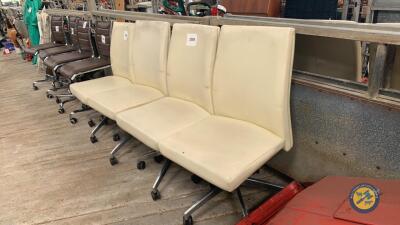 2 Cream Leather Office Chairs