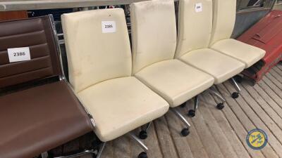 2 Cream Leather Office Chairs