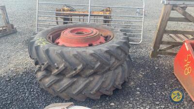 13.6-12-38 weighted Massey rims & tyres