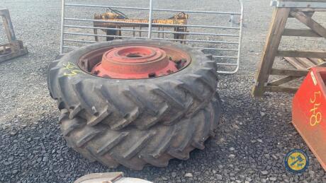 13.6-12-38 weighted Massey rims & tyres