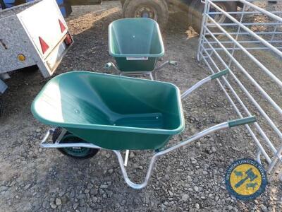 2 x 120L plastic wheelbarrow