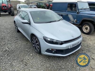 Volksawgon coupe car 1968cc Scirocco TDI, 2009, LO59 DZE, No MOT, 74,000miles, taxbook & key, diesel