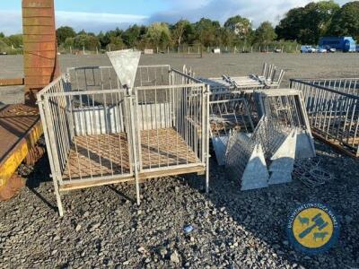 10 x galvanised calf pens complete with bucket holders pins & wooden floors