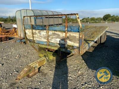 18ft flat hay trailer double wheeled single axle