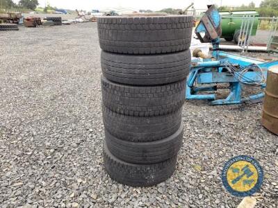 345-70-17.5 rims & tyres 8 stud x6