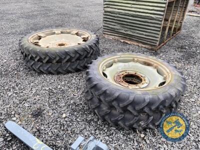 9.5-R36 row crop wheels, 9.5-R48 row crop wheels to suit Massey or Renault