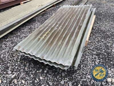 14x lengths of corrugated green tin 6'3" long