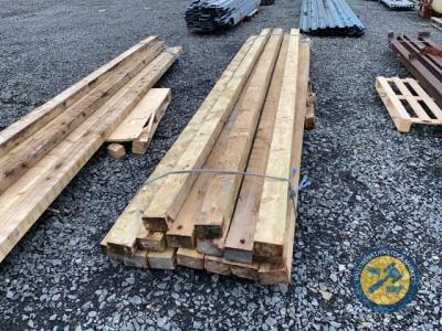 16x lengths of 5'3" treated timbers 15ft long