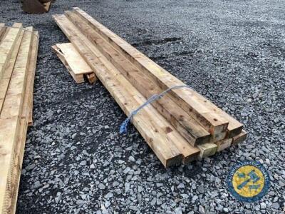 9x lengths of 5'3" treated timbers 15'10" long