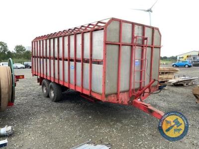 Johnston 20ft tractor drawn cattle trailer with tank