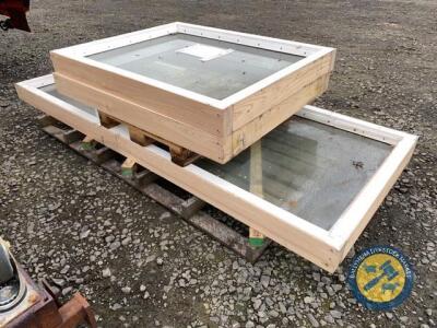 Pallet of 3 double glazed office windows