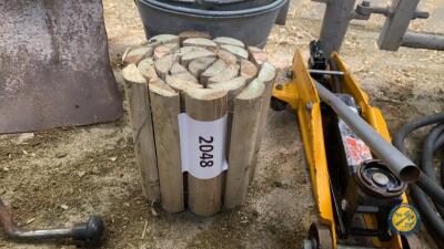 Wooden garden edging