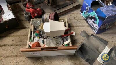 Box of kitchen ware glass dishes spoons etc
