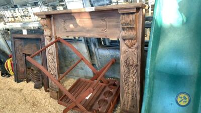 Wooden celtic fireplace surround