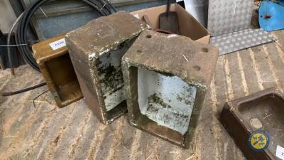 2 x Belfast sinks 1 x brown trough