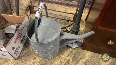 Galvanised watering can