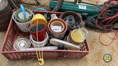Box lot of pots