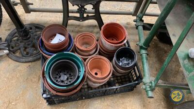 Box lot of pots