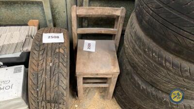 2 x retro school chairs