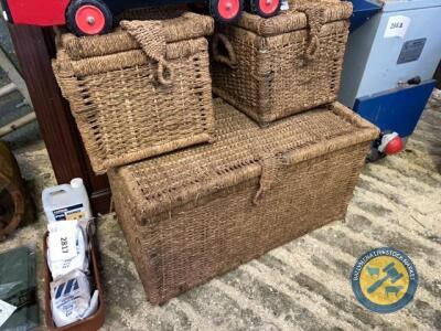 3x wicker baskets