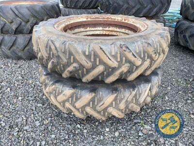 Set of 13.6x38 stocks dual wheels