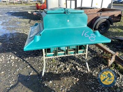 Green plastic lamb creep feeder