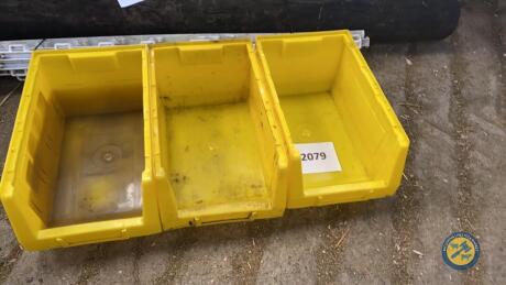 3x yellow storage boxes