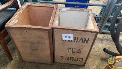 2x tea chest boxes