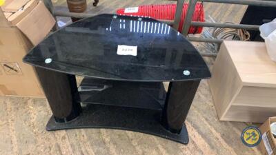 Black glass TV stand