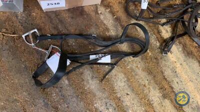 Cob size black leather bridle with bite