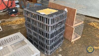 3 poultry crates black plastic