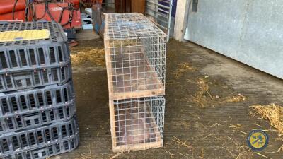 2x wooden poultry crate