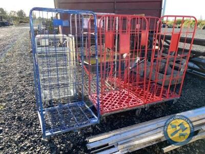 6x cage mobile storage trolleys