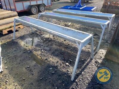 3x 8ft single cattle feed troughs