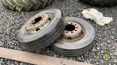 2x lorry rims & tyres 10 stud 215-75-17