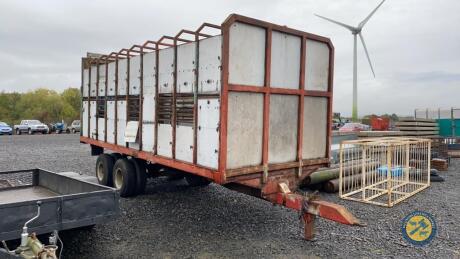 20x8 tractor drawn cattle trailer & dividing gate