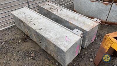 2x galvanised water troughs