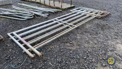 2x galvanised 15ft cattle gate hurdles