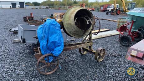 Cement mixer with diesel engine going well handle in office