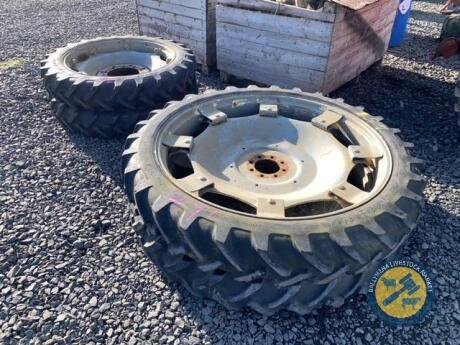 9.5-R36 row crop wheels, 9.5-R48 row crop wheels to suit Massey or Renault