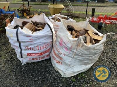 3x tote bags of firewood