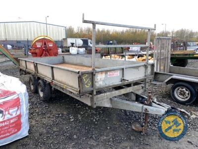 Hudson 16ft twin axle wooden floored flatbed with sides