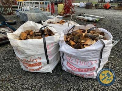 3x tote bags of firewood