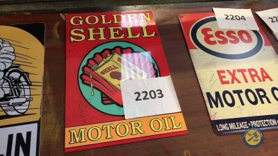 Golden shell metal sign