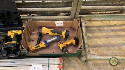 Job lot of Dewalt grinder drill and lamp