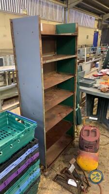 Metal cabinet with shelves