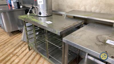 Stainless steel table with shelves