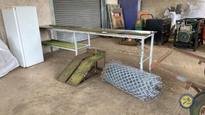 Large stainless steel table approx 12ft